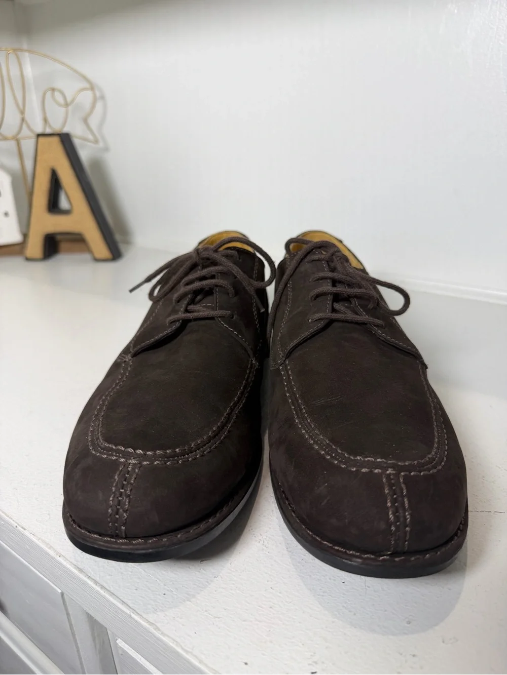 Sandro Moscoloni Men's 12D Brown Suede Oxford Shoes Comfort Soft Gel Lace Up